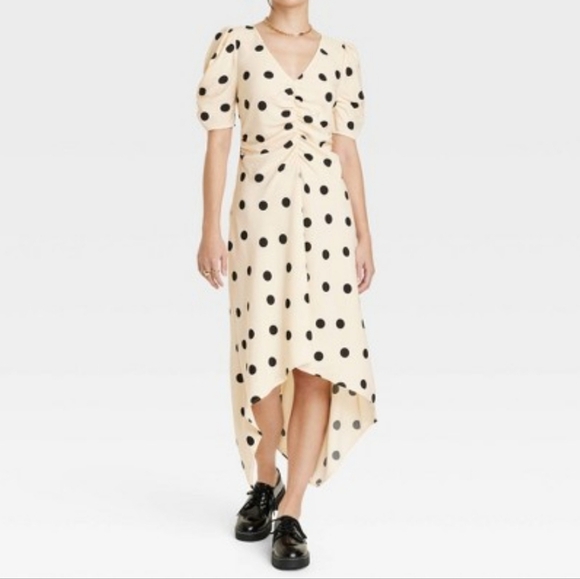 Women's Crepe Short-Sleeve Midi Dress - A New Day - Picture 1 of 10